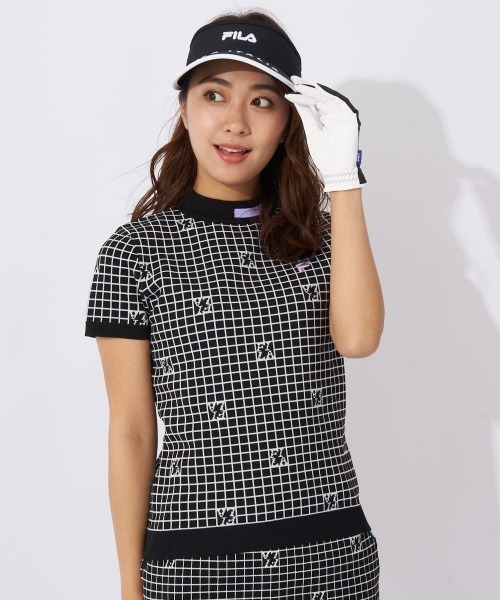 FILA GOLF(フィラゴルフ )の「軽量ニット モックネックシャツ(ニット/セーター・レディース・ライトグリーン/ラベンダー/ブラック・SMALL/MEDIUM/LARGE)」の4枚目の写真