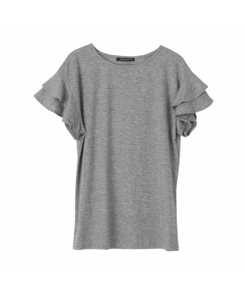 aquagarage(アクアガレージ)の「ダブルフリル袖カットソー(Tシャツ/カットソー・レディース・グレー/ネイビー/ホワイト/ブラック/レッド/チャコール・LL/M/L)」の10枚目の写真
