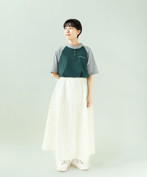 PAR ICI(パーリッシィ)の「【WEB別注カラー】ストライプ刺繍 ギャザースカート(セットアップ対応)(スカート・レディース・ホワイト/チェック/ブラック・FREE)」の13枚目の写真