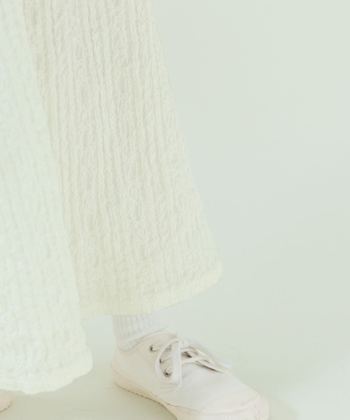 PAR ICI(パーリッシィ)の「【WEB別注カラー】ストライプ刺繍 ギャザースカート(セットアップ対応)(スカート・レディース・ホワイト/チェック/ブラック・FREE)」の12枚目の写真