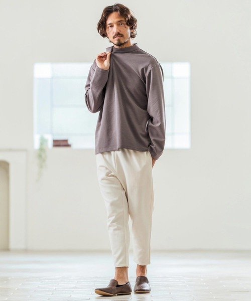 Magine（マージン）の「mlt5068- Double Knit High Neck Long Sleeve Pullover カットソー（Tシャツ/カットソー・メンズ・チャコール/ベージュ/ブラック・44/46/48）」の8枚目の写真