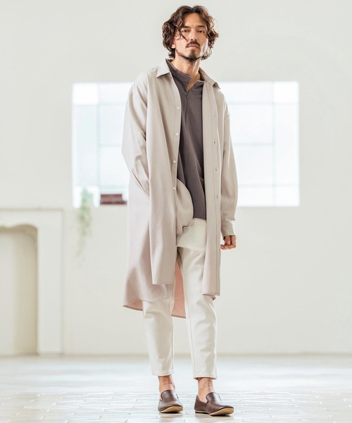 Magine（マージン）の「mlt5068- Double Knit High Neck Long Sleeve Pullover カットソー（Tシャツ/カットソー・メンズ・チャコール/ベージュ/ブラック・44/46/48）」の10枚目の写真