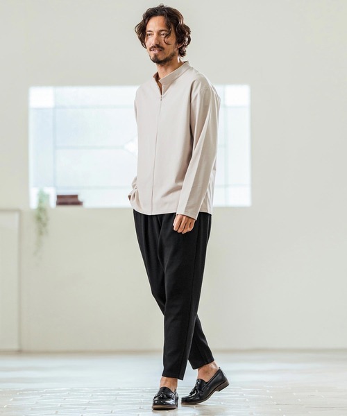 Magine（マージン）の「mlt5068- Double Knit High Neck Long Sleeve Pullover カットソー（Tシャツ/カットソー・メンズ・チャコール/ベージュ/ブラック・44/46/48）」の15枚目の写真