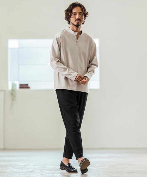 Magine（マージン）の「mlt5068- Double Knit High Neck Long Sleeve Pullover カットソー（Tシャツ/カットソー・メンズ・チャコール/ベージュ/ブラック・44/46/48）」の16枚目の写真