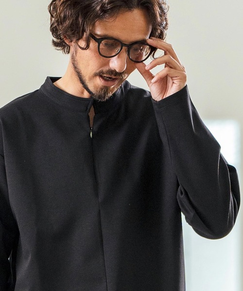 Magine（マージン）の「mlt5068- Double Knit High Neck Long Sleeve Pullover カットソー（Tシャツ/カットソー・メンズ・チャコール/ベージュ/ブラック・44/46/48）」の19枚目の写真
