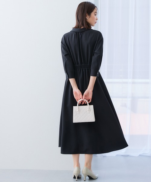 7days Life Styling(セブンデイズライフスタイリング)の「ダブルクロススキッパーウエスト切替ワンピース(ワンピース・レディース・ネイビー/ベージュ系/ブラック・S/M/L/LL)」の5枚目の写真