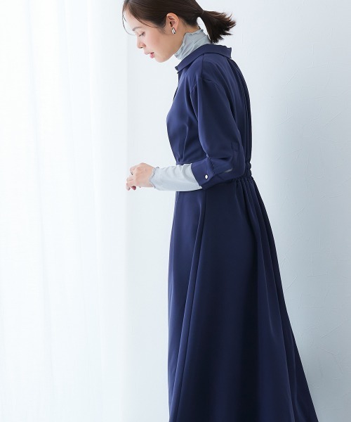 7days Life Styling(セブンデイズライフスタイリング)の「ダブルクロススキッパーウエスト切替ワンピース(ワンピース・レディース・ネイビー/ベージュ系/ブラック・S/M/L/LL)」の11枚目の写真