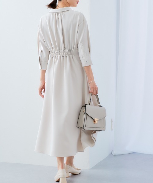 7days Life Styling(セブンデイズライフスタイリング)の「ダブルクロススキッパーウエスト切替ワンピース(ワンピース・レディース・ネイビー/ベージュ系/ブラック・S/M/L/LL)」の13枚目の写真