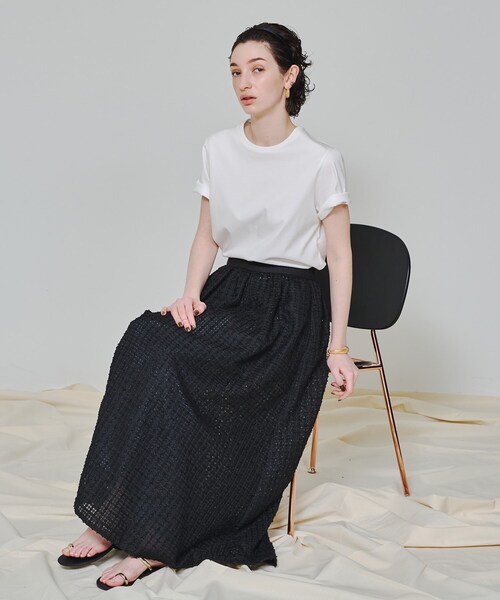 DRESSTERIOR（ドレステリア）の「【スタイリスト福田麻琴さんコラボ】レースツイードスカート（スカート・レディース・ホワイト/ブラック・38/36/40）」の9枚目の写真