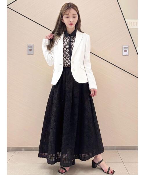 DRESSTERIOR（ドレステリア）の「【スタイリスト福田麻琴さんコラボ】レースツイードスカート（スカート・レディース・ホワイト/ブラック・38/36/40）」の19枚目の写真