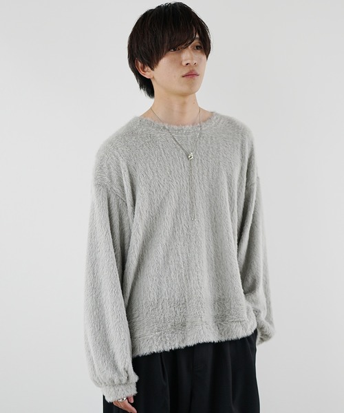 MinoriTY（マイノリティ）の「【MinoriTY】バルーンスリーブライトシャギーボートネックニットソー ロンT 春ニット（ニット/セーター・メンズ・グレー/ブルー/モカ・M/L）」の20枚目の写真