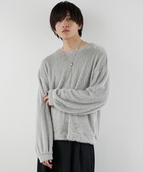 MinoriTY（マイノリティ）の「【MinoriTY】バルーンスリーブライトシャギーボートネックニットソー ロンT 春ニット（ニット/セーター・メンズ・グレー/ブルー/モカ・M/L）」の22枚目の写真