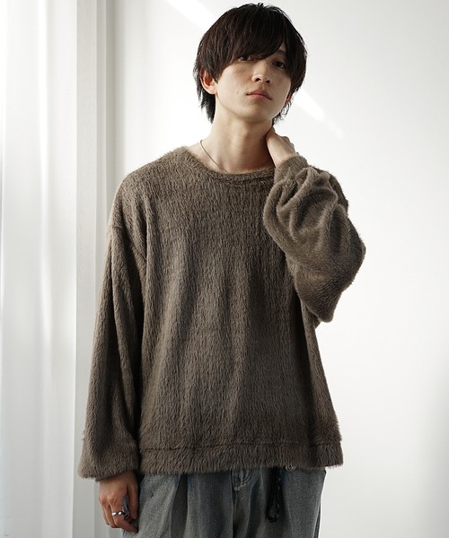 MinoriTY（マイノリティ）の「【MinoriTY】バルーンスリーブライトシャギーボートネックニットソー ロンT 春ニット（ニット/セーター・メンズ・グレー/ブルー/モカ・M/L）」の17枚目の写真