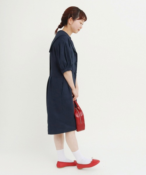 CHILD WOMAN（チャイルドウーマン）の「フレンチリネン オールインワン（つなぎ/オールインワン・レディース・ブラウン/ネイビー・FREE）」の13枚目の写真