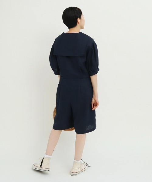 CHILD WOMAN（チャイルドウーマン）の「フレンチリネン オールインワン（つなぎ/オールインワン・レディース・ブラウン/ネイビー・FREE）」の16枚目の写真