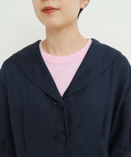 CHILD WOMAN（チャイルドウーマン）の「フレンチリネン オールインワン（つなぎ/オールインワン・レディース・ブラウン/ネイビー・FREE）」の22枚目の写真