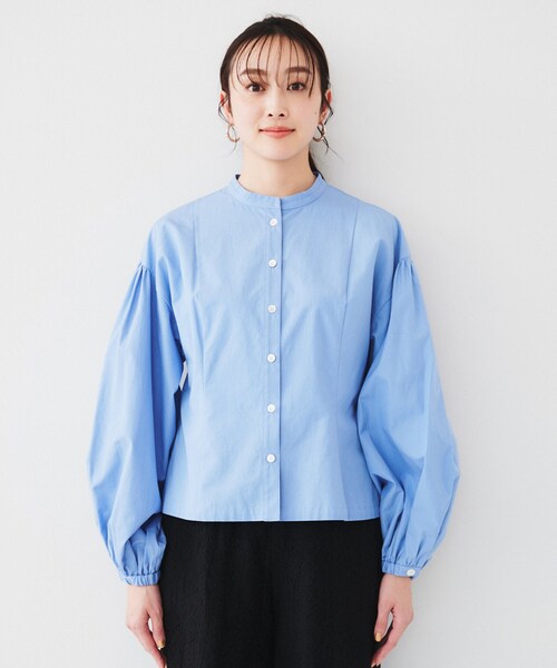 UNTITLED（アンタイトル）の「【体型カバー】タイプライター ボリュームスリーブシャツ（シャツ/ブラウス・レディース・オフホワイト/ライトブルー・44/04/03/48/02/01/00）」の12枚目の写真