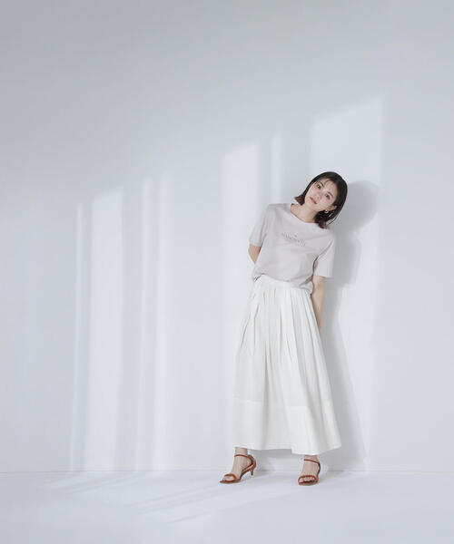 NATURAL BEAUTY BASIC（ナチュラルビューティーベーシック）の「◇タックプリーツフレアスカート（スカート・レディース・ブラック/ライトグリーン/オフホワイト・MEDIUM/P/S）」の14枚目の写真