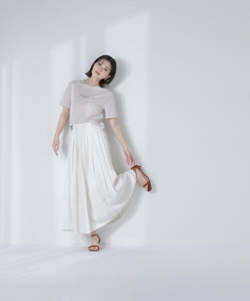 NATURAL BEAUTY BASIC（ナチュラルビューティーベーシック）の「◇タックプリーツフレアスカート（スカート・レディース・ブラック/ライトグリーン/オフホワイト・MEDIUM/P/S）」の18枚目の写真