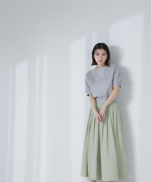 NATURAL BEAUTY BASIC（ナチュラルビューティーベーシック）の「◇タックプリーツフレアスカート（スカート・レディース・ブラック/ライトグリーン/オフホワイト・MEDIUM/P/S）」の19枚目の写真