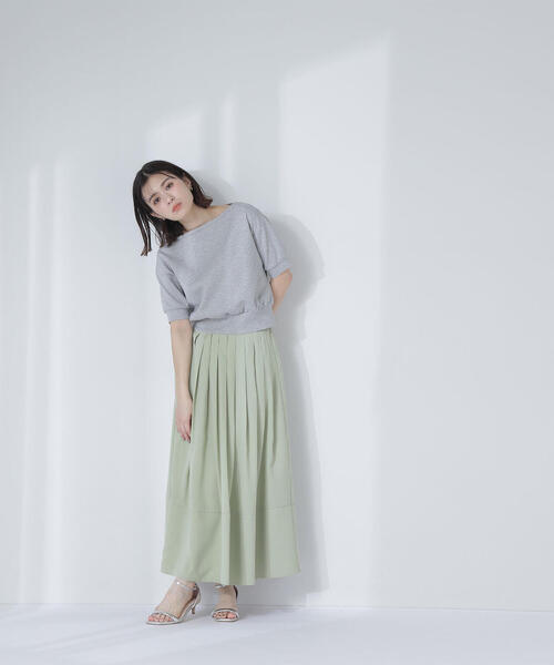 NATURAL BEAUTY BASIC（ナチュラルビューティーベーシック）の「◇タックプリーツフレアスカート（スカート・レディース・ブラック/ライトグリーン/オフホワイト・MEDIUM/P/S）」の22枚目の写真