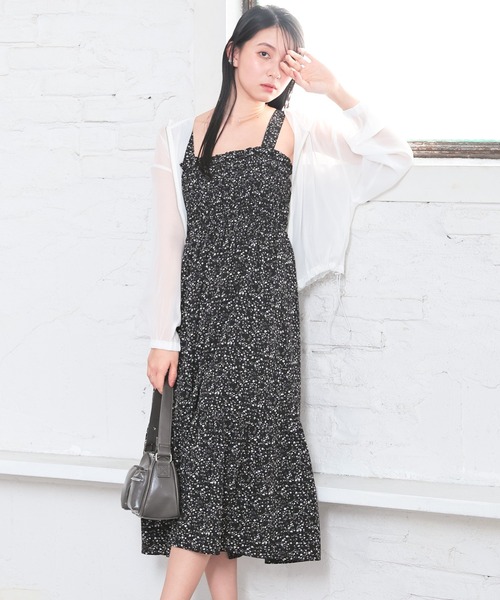 ◆Mullang ジェイシャーリングhラインワンピース 5分袖無地シャーリングワンピース｜KarLParkLane Style ONLINE SHOP