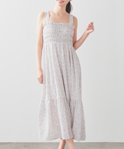 Honeys（ハニーズ）の「シャーリングワンピース（ワンピース・レディース・ブラック/ブラック系その他/ホワイト系その他/グリーン系その他/ブラウン系その他/ネイビー系・3L/L/LL/M/S）」の16枚目の写真