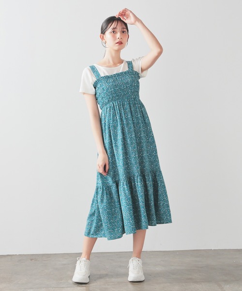 Honeys（ハニーズ）の「シャーリングワンピース（ワンピース・レディース・ブラック/ブラック系その他/ホワイト系その他/グリーン系その他/ブラウン系その他/ネイビー系・3L/L/LL/M/S）」の17枚目の写真