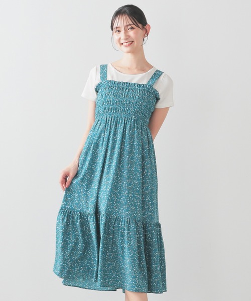 Honeys（ハニーズ）の「シャーリングワンピース（ワンピース・レディース・ブラック/ブラック系その他/ホワイト系その他/グリーン系その他/ブラウン系その他/ネイビー系・3L/L/LL/M/S）」の19枚目の写真