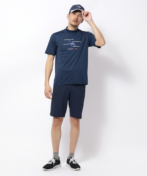 adabat（アダバット）の「UVカット/吸水速乾 クールコアモックネックT（Tシャツ/カットソー・メンズ・ネイビー/ライトブルー/ホワイト・48/46/50）」の7枚目の写真