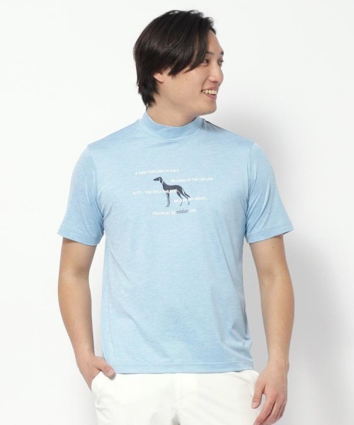 adabat（アダバット）の「UVカット/吸水速乾 クールコアモックネックT（Tシャツ/カットソー・メンズ・ネイビー/ライトブルー/ホワイト・48/46/50）」の2枚目の写真