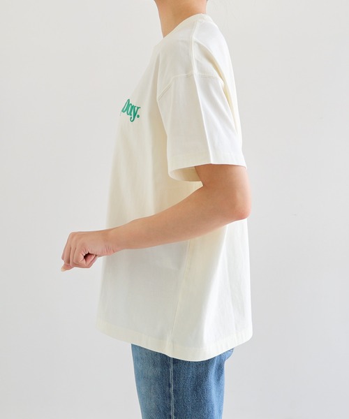andme（アンドミー）の「立体ロゴプリント半袖Tシャツ（Tシャツ/カットソー・レディース・ネイビー/キナリ/ホワイト×レッド/ホワイト×グレー・S/M）」の8枚目の写真