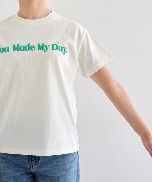 andme（アンドミー）の「立体ロゴプリント半袖Tシャツ（Tシャツ/カットソー・レディース・ネイビー/キナリ/ホワイト×レッド/ホワイト×グレー・S/M）」の12枚目の写真