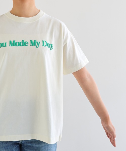 andme（アンドミー）の「立体ロゴプリント半袖Tシャツ（Tシャツ/カットソー・レディース・ネイビー/キナリ/ホワイト×レッド/ホワイト×グレー・S/M）」の13枚目の写真