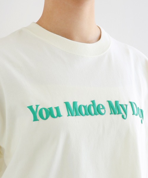 andme（アンドミー）の「立体ロゴプリント半袖Tシャツ（Tシャツ/カットソー・レディース・ネイビー/キナリ/ホワイト×レッド/ホワイト×グレー・S/M）」の14枚目の写真