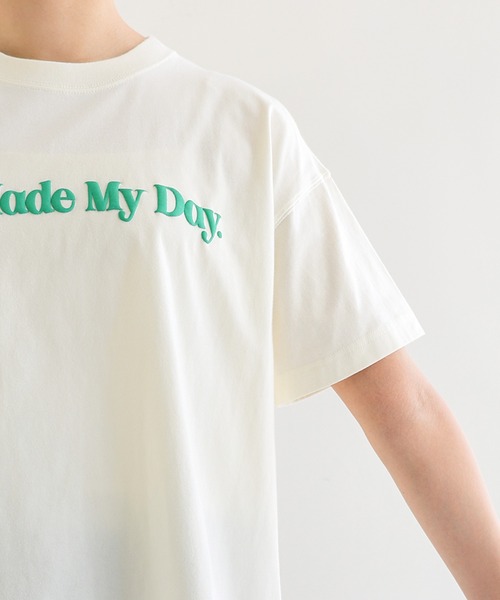 andme（アンドミー）の「立体ロゴプリント半袖Tシャツ（Tシャツ/カットソー・レディース・ネイビー/キナリ/ホワイト×レッド/ホワイト×グレー・S/M）」の15枚目の写真