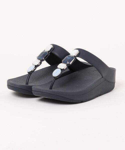 fitflop(フィットフロップ)の「FINO MULTI-STONE LEATHER TOE-POST SANDALS(サンダル・レディース・ネイビー/ブラック・US6/US7/US8/US5)」の1枚目の写真