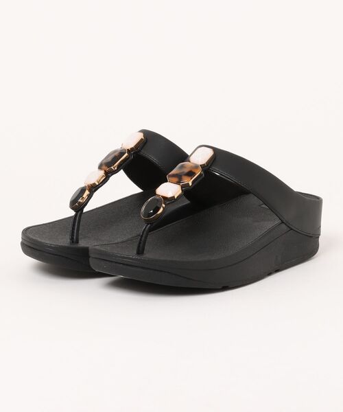 fitflop(フィットフロップ)の「FINO MULTI-STONE LEATHER TOE-POST SANDALS(サンダル・レディース・ネイビー/ブラック・US6/US7/US8/US5)」の2枚目の写真