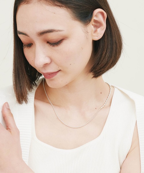 SILVER925 BALL CHAIN NECKLACE /シルバーネックレス セール】Magine:SILVER 925 BALL CHAIN MIX NECKLACE (M