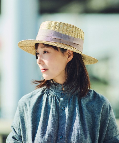 田中帽子店　アルマ　ベージュリボン ta747.jpg