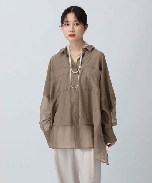 ブラウス シャツ 切り替えポンチョシャツ　322288 レディース LEPSIM ブラウス シャツ 切り替えポンチョシャツ 142661