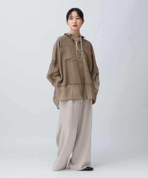 ブラウス シャツ 切り替えポンチョシャツ　322288 レディース LEPSIM ブラウス シャツ 切り替えポンチョシャツ 142661