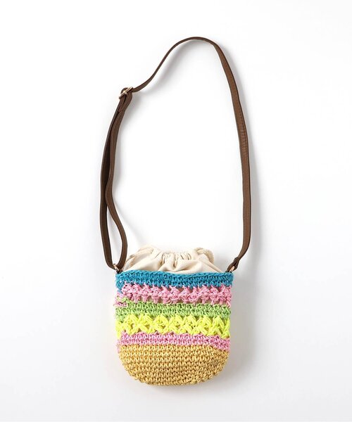 BREEZE（ブリーズ）の「カゴポシェット（かごバッグ・キッズ・レインボー/ベージュ・FREE）」の11枚目の写真