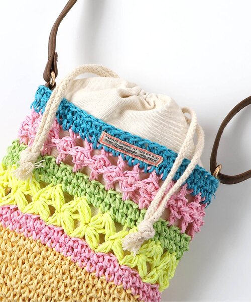 BREEZE（ブリーズ）の「カゴポシェット（かごバッグ・キッズ・レインボー/ベージュ・FREE）」の13枚目の写真