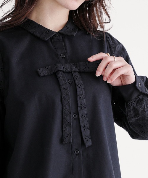 somari imagination（ソマリ イマジネーション）の「『コットンレースリボン付きブラウス』（シャツ/ブラウス・レディース・オフホワイト/ブラック・1/2）」の17枚目の写真