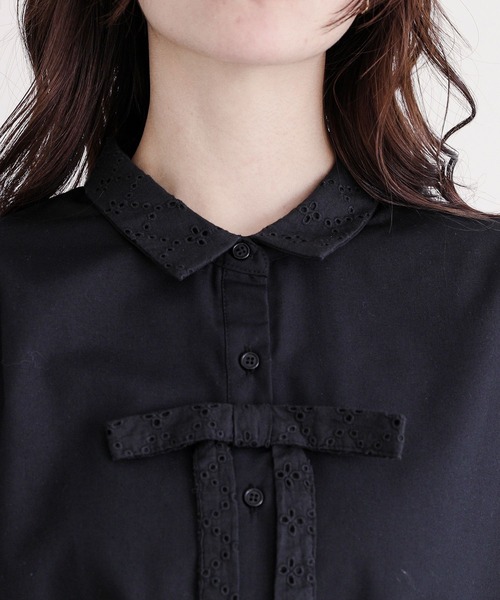 somari imagination（ソマリ イマジネーション）の「『コットンレースリボン付きブラウス』（シャツ/ブラウス・レディース・オフホワイト/ブラック・1/2）」の18枚目の写真