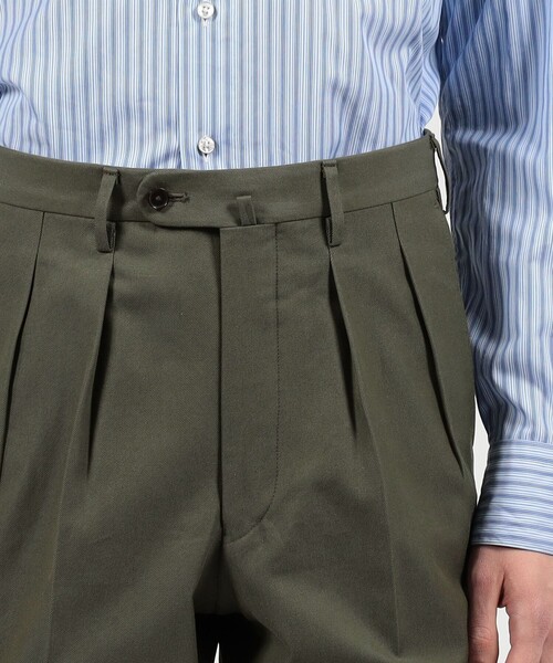 セール】コットン 2プリーツ ストレート スラックス（スラックス