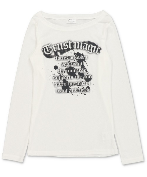 SPINNS(スピンズ)の「程よい透け感*スラブシアー長袖カットソー/OLD(Tシャツ/カットソー・レディース・グレー/オフホワイト/ブラック・ONESIZE)」の2枚目の写真