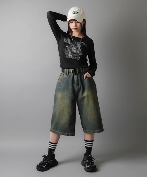 SPINNS(スピンズ)の「程よい透け感*スラブシアー長袖カットソー/OLD(Tシャツ/カットソー・レディース・グレー/オフホワイト/ブラック・ONESIZE)」の18枚目の写真