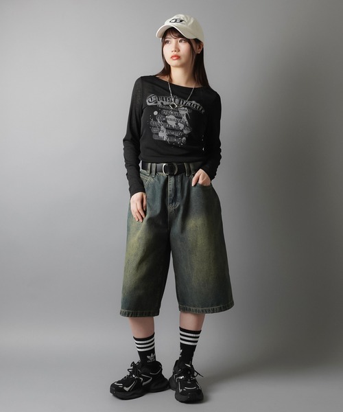 SPINNS(スピンズ)の「程よい透け感*スラブシアー長袖カットソー/OLD(Tシャツ/カットソー・レディース・グレー/オフホワイト/ブラック・ONESIZE)」の19枚目の写真